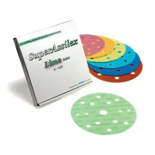 Sanding Disc, 6 in, 15 Holes, 1500 Grit, Super-Tack Attachment, Peach