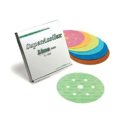 Sanding Disc, 6 in Dia, 1500 Grit, Peach, Dry, Hook and Loop Attachment, 7 Holes Sanding Disc, 6 in Dia, 1500 Grit, Peach, Dry, Hook and Loop Attachment, 7 Holes