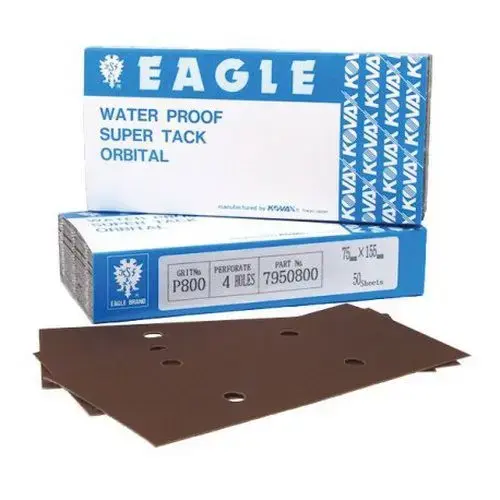 Orbital Super-Tack Sanding Sheet, 75 mm W x 155 mm L, 400 Grit, P400-A Grade, Aluminum Oxide Orbital Super-Tack Sanding Sheet, 75 mm W x 155 mm L, 400 Grit, P400-A Grade, Aluminum Oxide