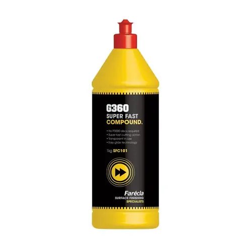 SFC101 G360 Series Super Fast Compound, 1 L Bottle, White, Liquid SFC101 G360 Series Super Fast Compound, 1 L Bottle, White, Liquid