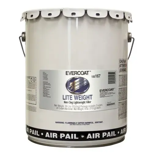 Lightweight Body Filler, 5 gal Pail-Mechanical, Gray, Paste, Lightweight Lightweight Body Filler, 5 gal Pail-Mechanical, Gray, Paste, Lightweight