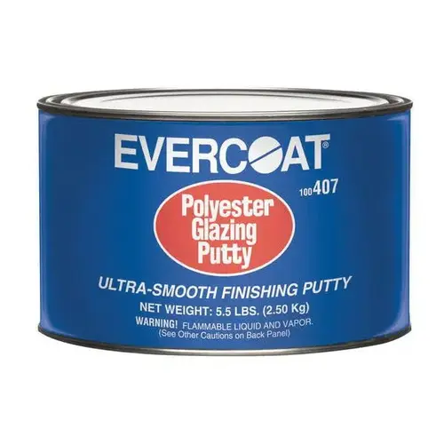 Polyester Glazing Putty, 5.5 lb Can, White, Paste