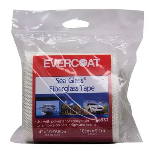 Fiberglass Tape, 4 in W x 10 yd L, White/Neutral Fiberglass Tape, 4 in W x 10 yd L, White/Neutral