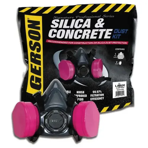 Signature Professional Series Half-Mask Respirator Kit, Large, P100 Filter Class, Silicone