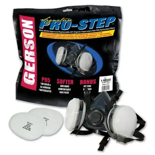 089391-KIT Signature Professional Series Half-Mask Respirator Kit, Large, P95 Filter Class 089391-KIT Signature Professional Series Half-Mask Respirator Kit, Large, P95 Filter Class