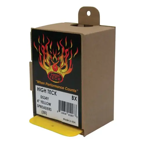 4" Yellow Spreaders, Qty: 50, Hanging Dispenser Box, 18/Case