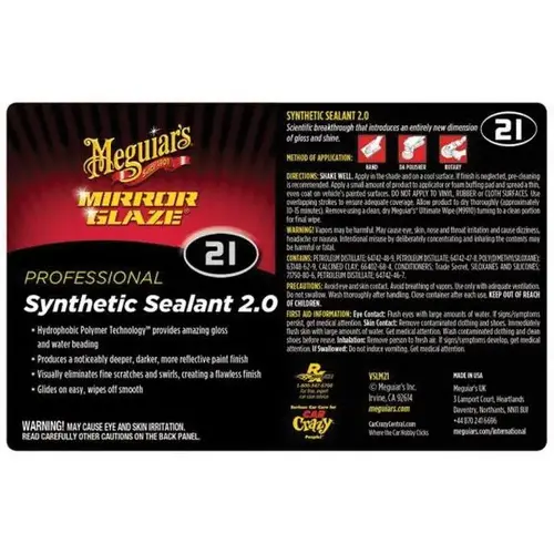 Secondary Label, Legend: Synthetic Sealant #21, Use With: Bottle Secondary Label, Legend: Synthetic Sealant #21, Use With: Bottle