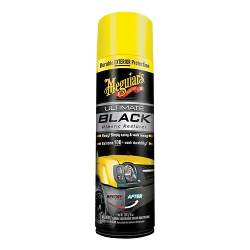 Ultimate Black Plastic Restorer, 10 oz Aerosol Can, Clear, Liquid