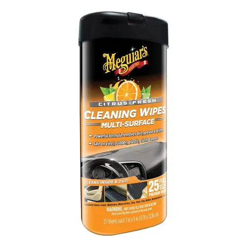 Interior and Exterior Car Cleaning Wipes, 25 Wipes Bottle, Translucent Yellow, Liquid Interior and Exterior Car Cleaning Wipes, 25 Wipes Bottle, Translucent Yellow, Liquid
