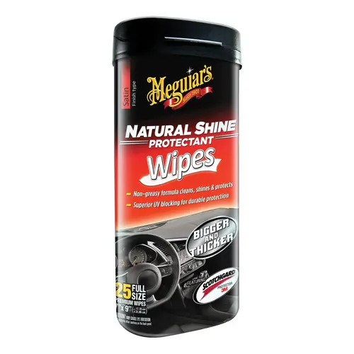 Protectant Meguiar's Natural Shine Plastic/Rubber/Vinyl Wipes 30 ct White Protectant Meguiar's Natural Shine Plastic/Rubber/Vinyl Wipes 30 ct White
