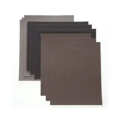 211K Series Sanding Sheet, 9 in W x 11 in L, 120 Grit, Fine Grade, Aluminum Oxide Abrasive, Black 211K Series Sanding Sheet, 9 in W x 11 in L, 120 Grit, Fine Grade, Aluminum Oxide Abrasive, Black