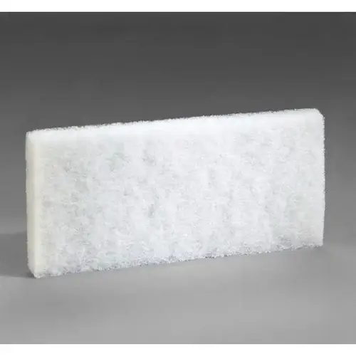 Rectangular Utility Cleaning Pad, 4-5/8 in W x 10 in L, White Rectangular Utility Cleaning Pad, 4-5/8 in W x 10 in L, White