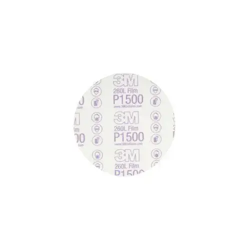 0 260L Series Abrasive Disc, 6 in Dia, P1500 Grit, Hook and Loop, Red/White 0 260L Series Abrasive Disc, 6 in Dia, P1500 Grit, Hook and Loop, Red/White