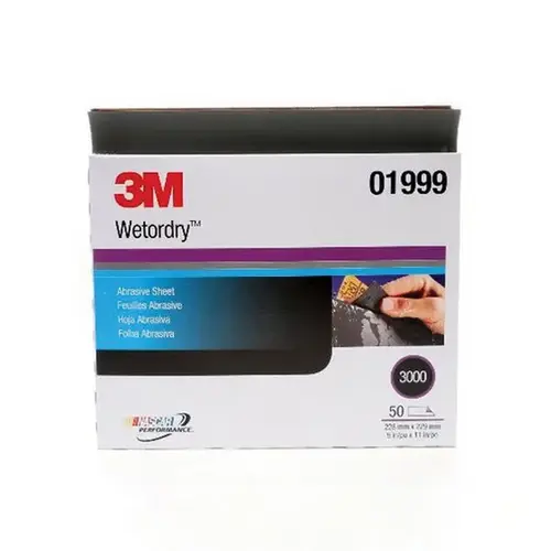 401Q Series Abrasive Sheet, 9 in W x 11 in L, 3000 Grit, Fine Grade, Black - pack of 50 401Q Series Abrasive Sheet, 9 in W x 11 in L, 3000 Grit, Fine Grade, Black - pack of 50