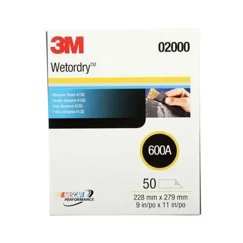 413Q Series Abrasive Sheet, 9 in W x 11 in L, 600 Grit, Fine Grade, Black 413Q Series Abrasive Sheet, 9 in W x 11 in L, 600 Grit, Fine Grade, Black