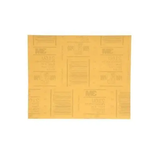 0 216U Series Abrasive Sheet, 9 in W x 11 in L, P800 Grit, Medium Grade, Aluminum Oxide Abrasive, Gold