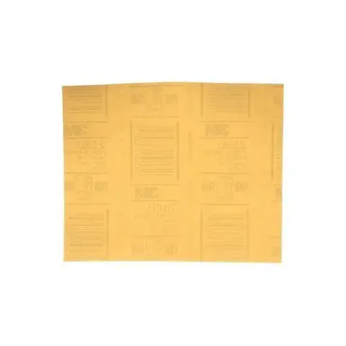 0 216U Series Abrasive Sheet, 9 in W x 11 in L, P600 Grit, Medium Grade, Aluminum Oxide Abrasive, Gold