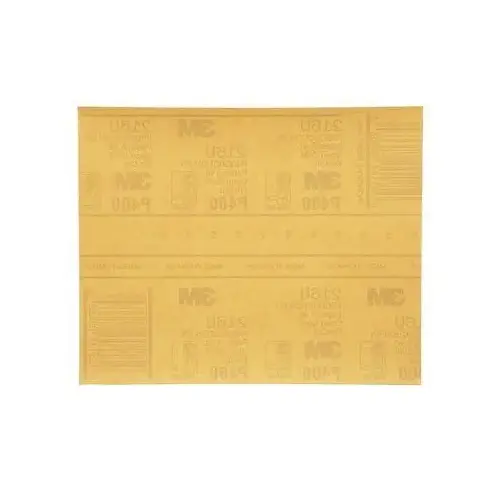 216U Series Abrasive Sheet, 9 in W x 11 in L, P400 Grit, Medium Grade, Aluminum Oxide Abrasive, Gold
