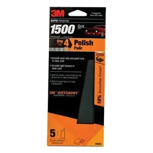 Wetordry 3002 0 Sandpaper, 3-2/3 in W x 9 in L, 1500 Grit, Silicon Carbide Abrasive, Gray, Wet/Dry
