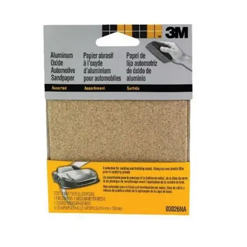 Sandpaper, 4-1/2 W x 5-1/2 in L, 180/80/40 Grit, Aluminum Oxide Abrasive Sandpaper, 4-1/2 W x 5-1/2 in L, 180/80/40 Grit, Aluminum Oxide Abrasive