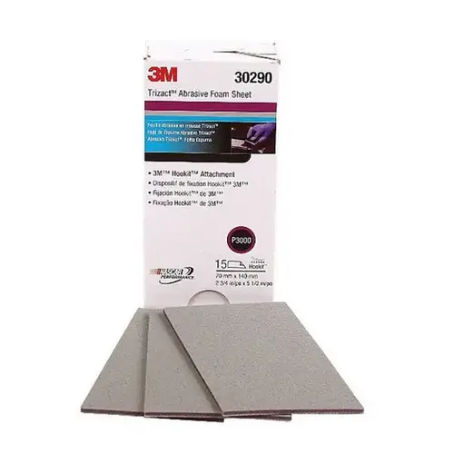 Abrasive Sheet, 2-3/4 in W x 5-1/2 in L, 3000 Grit, Silicon Carbide Abrasive, Wet/Dry Abrasive Sheet, 2-3/4 in W x 5-1/2 in L, 3000 Grit, Silicon Carbide Abrasive, Wet/Dry
