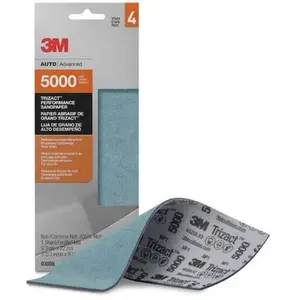 Trizact 3056 0 Sandpaper, 3-2/3 in W x 9 in L, 5000 Grit, Aluminum