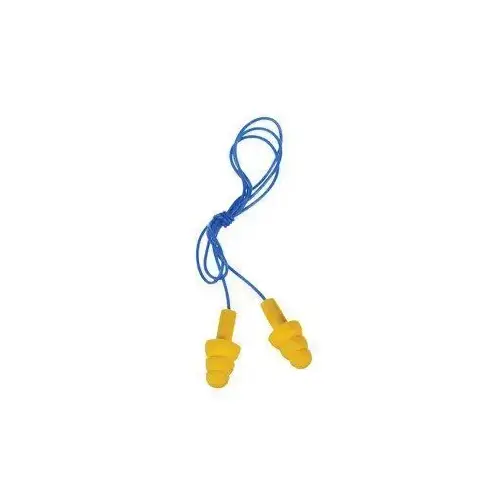 Corded Disposable Ear Plug, 25 dB Noise Reduction Rating, Yellow/Blue Corded Disposable Ear Plug, 25 dB Noise Reduction Rating, Yellow/Blue