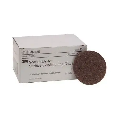 SC-DH Series No-Hole Surface Conditioning Disc, 3 in, Coarse Grade, Aluminum Oxide, Brown SC-DH Series No-Hole Surface Conditioning Disc, 3 in, Coarse Grade, Aluminum Oxide, Brown