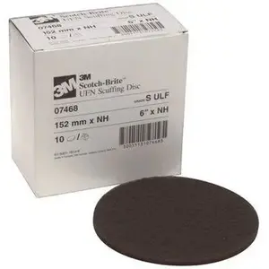 Scotch-Brite 07468 No-Hole Scuffing Disc, 6 in, Ultra Fine Grade, Silicon Carbide, Gray