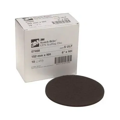 No-Hole Scuffing Disc, 6 in, Ultra Fine Grade, Silicon Carbide, Gray