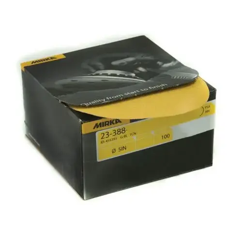 23388400 23 Series Semi-Open Coated Autobox Sanding Disc, 5 in, P400 Grit, Aluminum Oxide Gold 23388400 23 Series Semi-Open Coated Autobox Sanding Disc, 5 in, P400 Grit, Aluminum Oxide Gold