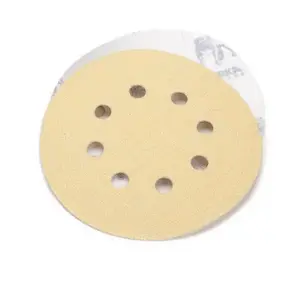 Mirka 23-615-180 23615180 23 Series Semi-Open Coated Grip-On Sanding Disc, 5 in, P180 Grit, Aluminum Oxide Gold
