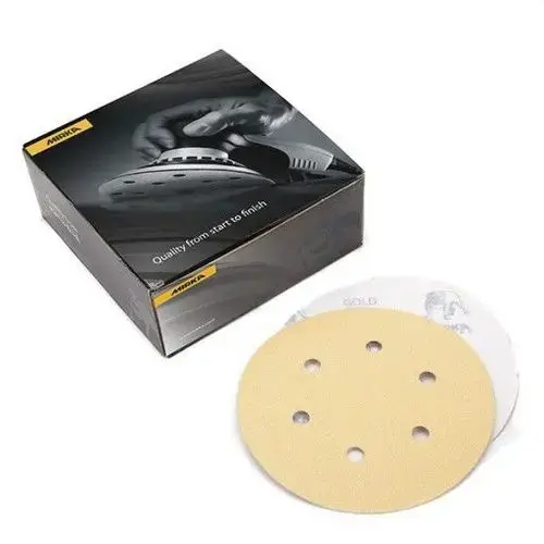 23624060 23 Series Semi-Open Coated Grip-On Sanding Disc, 6 in, P60 Grit, Aluminum Oxide Gold