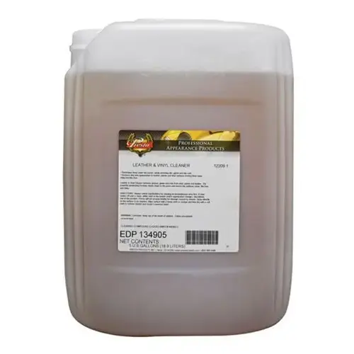 Leather and Vinyl Cleaner, 5 gal Can, Translucent Light Yellow to Dark Yellow Leather and Vinyl Cleaner, 5 gal Can, Translucent Light Yellow to Dark Yellow