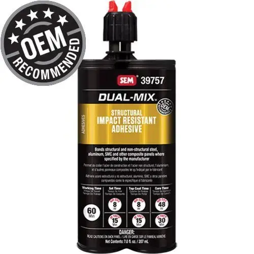 Structural Impact-Resistant Adhesive, 7 oz Cartridge, Liquid, Black Structural Impact-Resistant Adhesive, 7 oz Cartridge, Liquid, Black