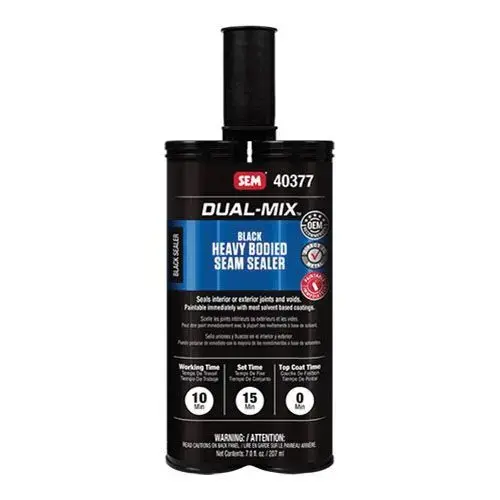 Heavy Bodied 2-Component Seam Sealer, 7 oz Cartridge, Liquid, Black, 1 hr at 70 deg F Curing Heavy Bodied 2-Component Seam Sealer, 7 oz Cartridge, Liquid, Black, 1 hr at 70 deg F Curing