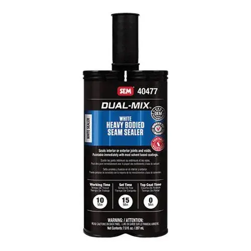 Heavy Bodied 2-Component Seam Sealer, 7 oz Cartridge, Liquid, White, 1 hr at 70 deg F Curing Heavy Bodied 2-Component Seam Sealer, 7 oz Cartridge, Liquid, White, 1 hr at 70 deg F Curing
