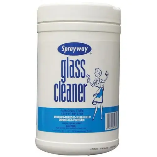 Glass Cleaner Wipes, 40 Wipes Tub, Liquid, Premoistened Towel, Cellulose Fabric