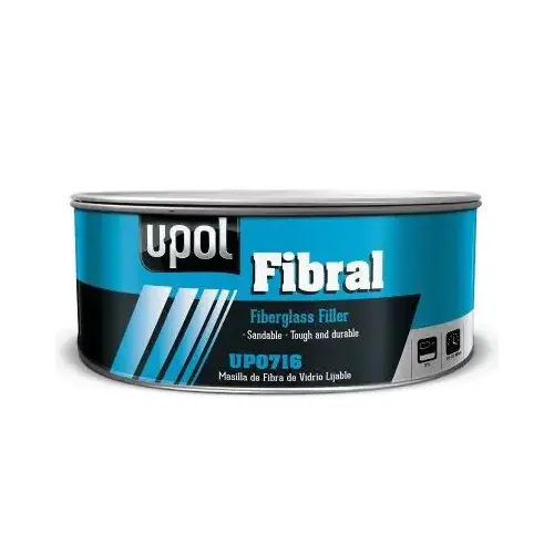 Fibral Fiberglass Filler, 900 mL Tin, Pale Yellow, Paste Fibral Fiberglass Filler, 900 mL Tin, Pale Yellow, Paste