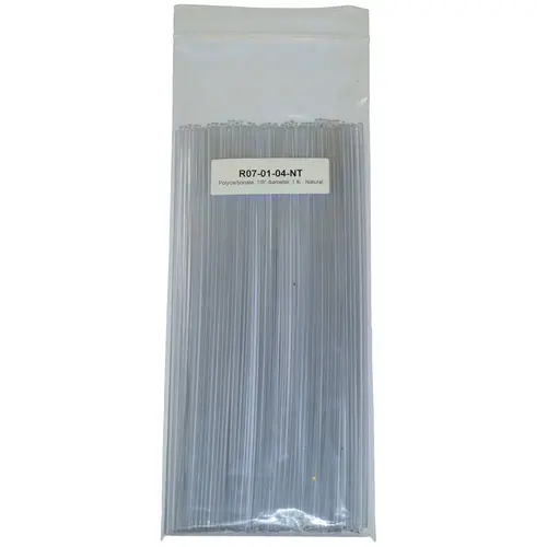 Welding Rod, 1/8 in Dia x 12 in L, Round, Polycarbonate, Natural Welding Rod, 1/8 in Dia x 12 in L, Round, Polycarbonate, Natural