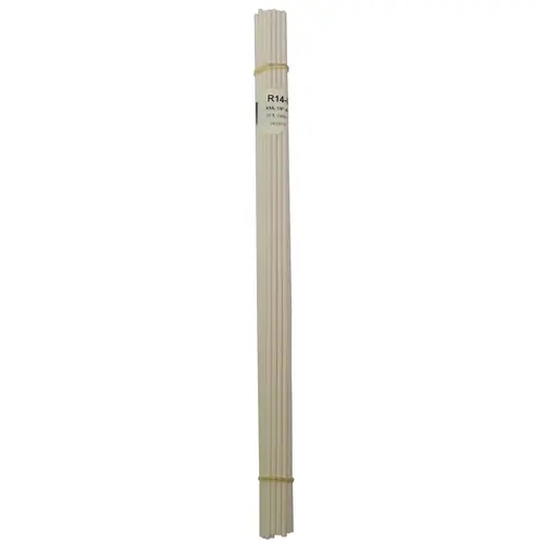 Welding Rod, 1/8 in Dia x 12 in L, Round, Acrylonitrile Styrene Acrylate, White - pack of 30