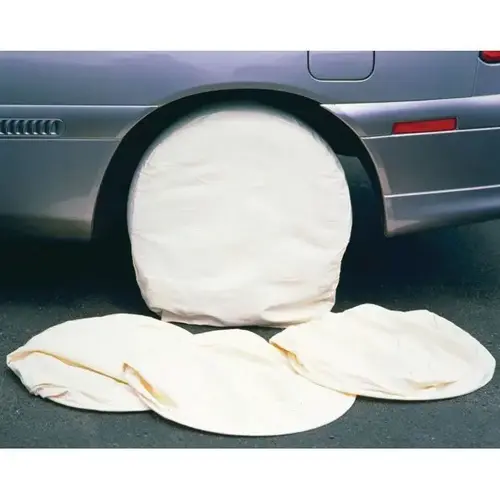Canvas Wheel Cover, 15 in, Fabric White Canvas Wheel Cover, 15 in, Fabric White