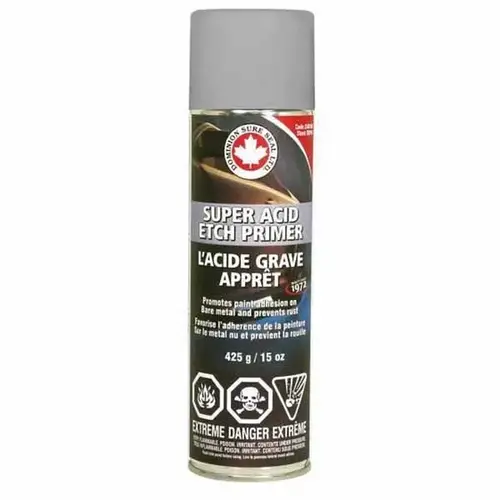 Super Acid Etch Primer, 425 g Aerosol Can, Gray