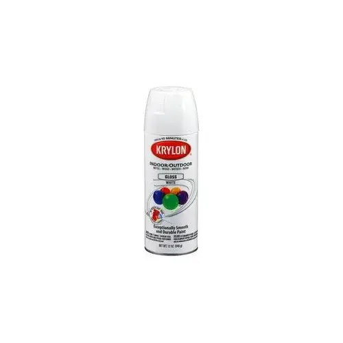 Krylon Interior Exterior Decorator Paint; Gloss White; 12 oz. Aerosol