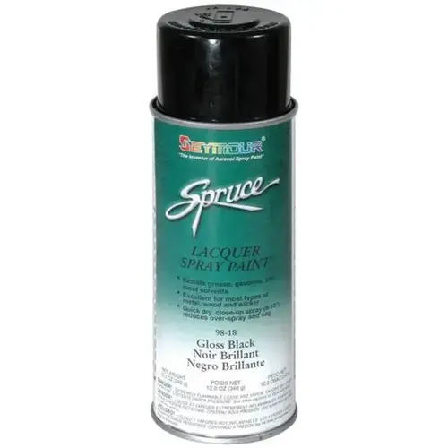Fast Drying Lacquer Spray Paint, 16 fl-oz Aerosol Can, Black, 15 sq-ft Coverage Fast Drying Lacquer Spray Paint, 16 fl-oz Aerosol Can, Black, 15 sq-ft Coverage