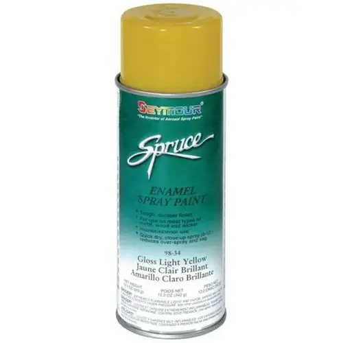 Enamel Spray Paint, 16 fl-oz Aerosol Can, Light Yellow, 15 sq-ft Coverage Enamel Spray Paint, 16 fl-oz Aerosol Can, Light Yellow, 15 sq-ft Coverage