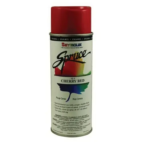 Enamel Spray Paint, 16 fl-oz Aerosol Can, Cherry Red, 15 sq-ft Coverage Enamel Spray Paint, 16 fl-oz Aerosol Can, Cherry Red, 15 sq-ft Coverage