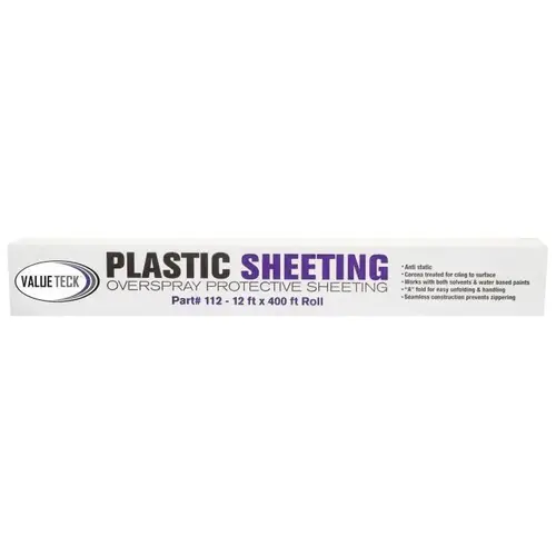 112 Sheeting, 12 ft W x 400 ft L, Plastic