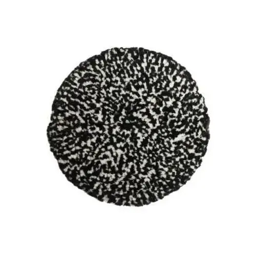 Compound Pad, 9 in Dia, 1-1/2 in THK, Hook and Loop Attachment, Wool Pad, Black and White