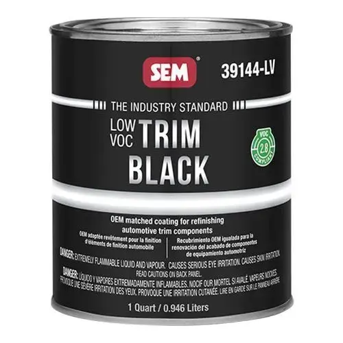 Trim Paint, 1 qt, Black, Low VOC VOC, 5 to 10 min Curing, Liquid Trim Paint, 1 qt, Black, Low VOC VOC, 5 to 10 min Curing, Liquid